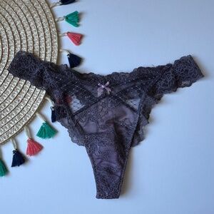 Victoria's Secret Dream Angels Lace & Mesh Thong Panty Tornado XL NEW
